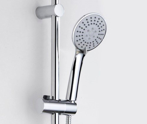 Wasserkraft Душевая стойка: смеситель, ручной душ 3 вида струи, шланг, верхний душ, цвет: хром A017