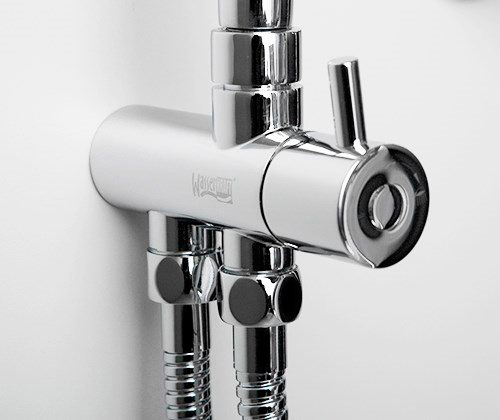 Wasserkraft Душевая стойка: смеситель, ручной душ 3 вида струи, шланг, верхний душ, цвет: хром A017