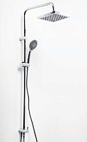 Wasserkraft Душевая стойка: смеситель, ручной душ 3 вида струи, шланг, верхний душ, цвет: хром A017