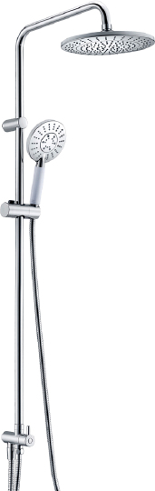 Wasserkraft Душевая стойка: смеситель, ручной душ 3 вида струи, шланг, верхний душ, цвет: хром A039