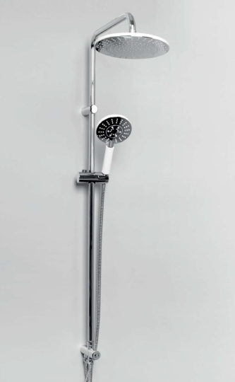 Wasserkraft Душевая стойка: смеситель, ручной душ 3 вида струи, шланг, верхний душ, цвет: хром A039
