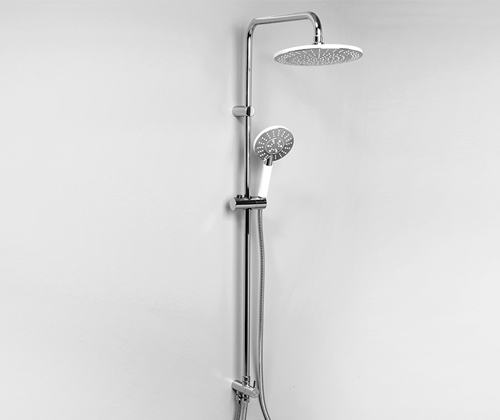 Wasserkraft Душевая стойка: смеситель, ручной душ 3 вида струи, шланг, верхний душ, цвет: хром A039