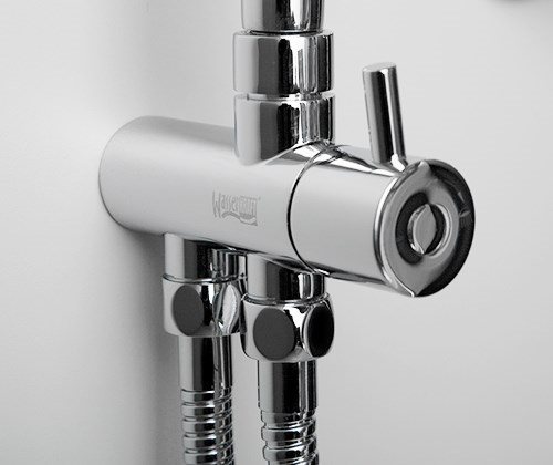 Wasserkraft Душевая стойка: смеситель, ручной душ 3 вида струи, шланг, верхний душ, цвет: хром A039