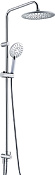 Wasserkraft Душевая стойка: смеситель, ручной душ 3 вида струи, шланг, верхний душ, цвет: хром A039