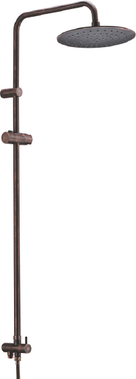 Wasserkraft Душевая стойка: смеситель, ручной душ 1 вид струи, шланг, верхний душ, цвет: бронза A041
