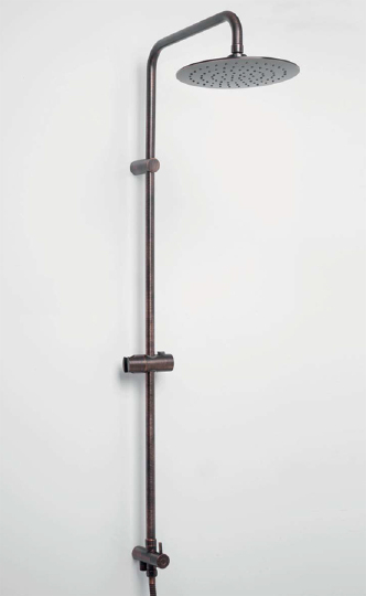 Wasserkraft Душевая стойка: смеситель, ручной душ 1 вид струи, шланг, верхний душ, цвет: бронза A041