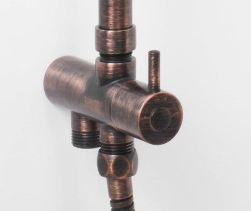 Wasserkraft Душевая стойка: смеситель, ручной душ 1 вид струи, шланг, верхний душ, цвет: бронза A041