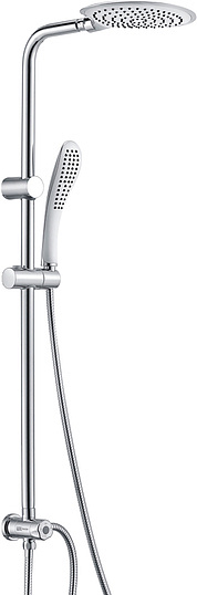Wasserkraft Душевая стойка: смеситель, ручной душ 1 вид струи, шланг, верхний душ, цвет: хром/белый A045