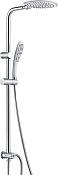 Wasserkraft Душевая стойка: смеситель, ручной душ 1 вид струи, шланг, верхний душ, цвет: хром/белый A045