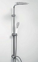 Wasserkraft Душевая стойка: смеситель, ручной душ 1 вид струи, шланг, верхний душ, цвет: хром/белый A045