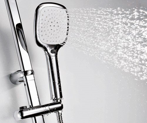 Wasserkraft Душевая стойка: ручной душ 3 вида струи, шланг, верхний душ, цвет: хром/белый A042