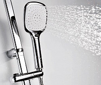 Wasserkraft Душевая стойка: ручной душ 3 вида струи, шланг, верхний душ, цвет: хром/белый A042