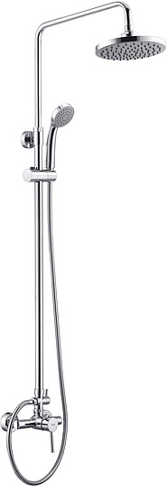 Wasserkraft Душевая стойка: смеситель, ручной душ 1 вид струи, шланг, верхний душ, цвет: хром A12202