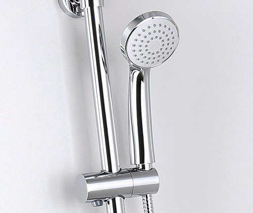 Wasserkraft Душевая стойка: смеситель, ручной душ 1 вид струи, шланг, верхний душ, цвет: хром A12202