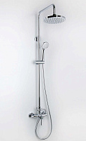 Wasserkraft Душевая стойка: смеситель, ручной душ 1 вид струи, шланг, верхний душ, цвет: хром A12202