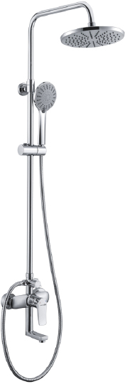 Wasserkraft Душевая стойка: смеситель, ручной душ 3 вида струи, шланг, верхний душ, цвет: хром A16601