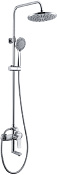 Wasserkraft Душевая стойка: смеситель, ручной душ 3 вида струи, шланг, верхний душ, цвет: хром A16601