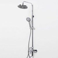 Wasserkraft Душевая стойка: смеситель, ручной душ 3 вида струи, шланг, верхний душ, цвет: хром A16601