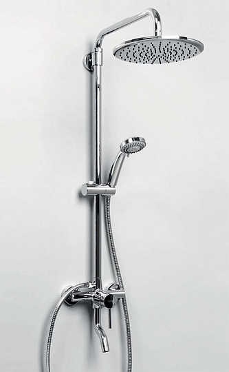 Wasserkraft Душевая стойка: смеситель, ручной душ 3 вида струи, шланг, верхний душ, цвет: хром A14401