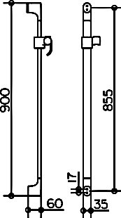 Keuco Edition 400 Душевая штанга 3,5x6x90h см, цвет: хром 51585 010900