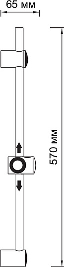 Wasserkraft Душевая штанга 11х6,5хh57 см, цвет: хром A012