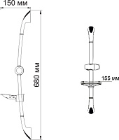 Wasserkraft Душевая штанга 15,5х15хh68 см, цвет: хром A006