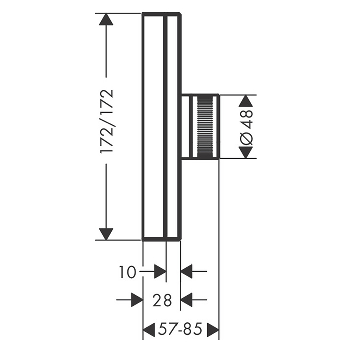 Axor Edge Термостат для душа встраиваемый HighFlow, внешняя часть, цвет: хром 46740000