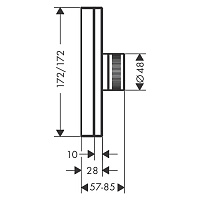 Axor Edge Термостат для душа встраиваемый HighFlow, внешняя часть, цвет: хром 46740000
