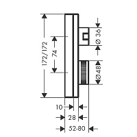Axor Edge Термостат для ванны встраиваемый, 2 потребителя, внешняя часть, цвет: полированное золото 46760990