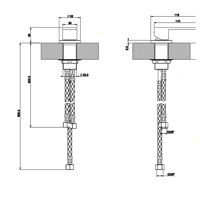 Gessi Rettangolo Рычаг удаленного управления, цвет хром 20005#031