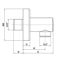Gattoni Programma Doccia Выпуск для душа 1/2, цвет: хром PRACI10C0cr