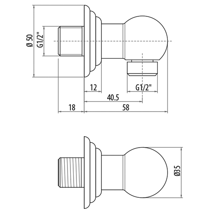 Gattoni Programma Doccia Выпуск для душа 1/2”, цвет: хром PRARE11C0cr