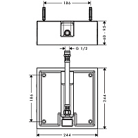 Hansgrohe Raindance Встраиваемая часть верхнего душа 260/260 Air 1jet 26471180