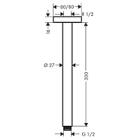 Hansgrohe Кронштейн потолочный E 31,6 см, цвет: хром 27388000