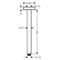 Hansgrohe Кронштейн потолочный S 31,6 см, цвет: матовый белый 27389700