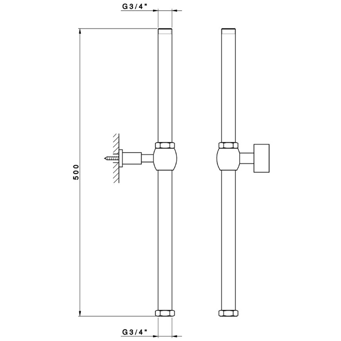 Nicolazzi Doccia Удлинитель для душевой стойки, цвет бронза 5606EXTBZ
