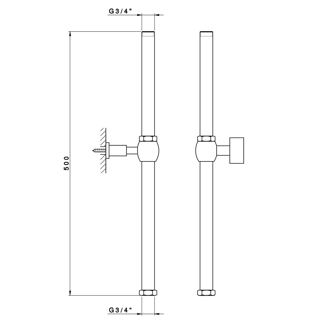 Nicolazzi Doccia Удлинитель для душевой стойки, цвет хром 5606EXTCR