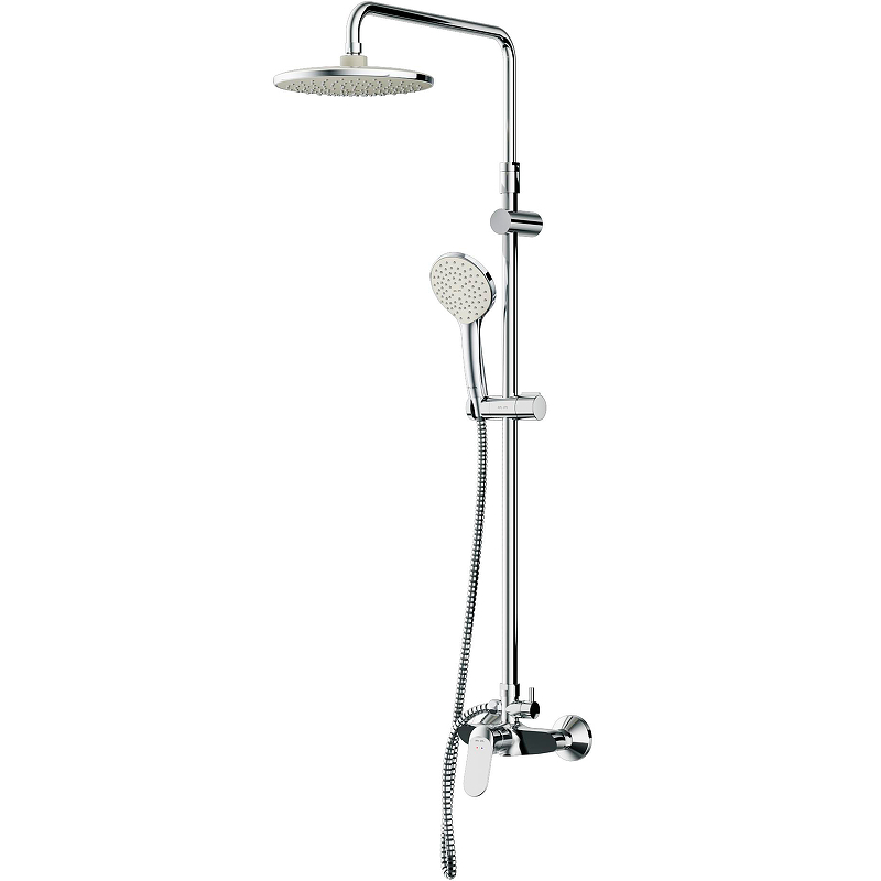 Am.Pm Sunny Душевая стойка: смеситель, верхний и ручной душ, шланг, цвет: хром глянцевый F0785C800