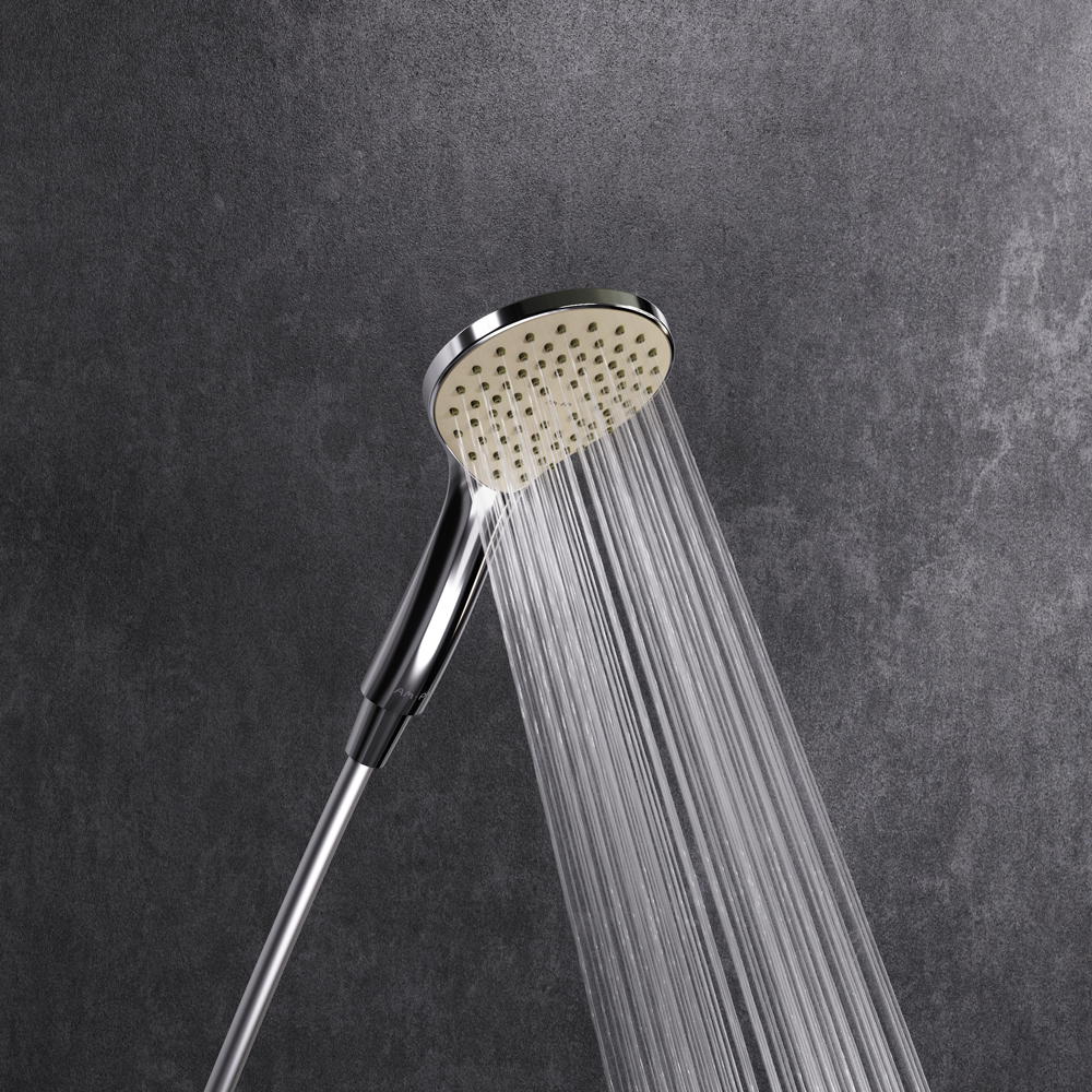 Am.Pm Sunny Душевая стойка: смеситель, верхний и ручной душ, шланг, цвет: хром глянцевый F0785C800