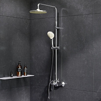 Am.Pm Sunny Душевая стойка: смеситель, верхний и ручной душ, шланг, цвет: хром глянцевый F0785C800