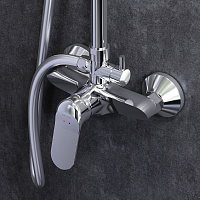 Am.Pm Sunny Душевая стойка: смеситель, верхний и ручной душ, шланг, цвет: хром глянцевый F0785C800