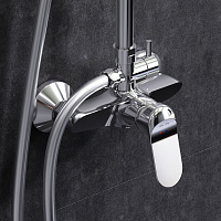 Am.Pm Sunny Душевая стойка: смеситель, верхний и ручной душ, шланг, цвет: хром глянцевый F0785C800