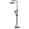 Am.Pm Like Душевая стойка: термостат, верхний и ручной душ, шланг, цвет: черный матовый F0780422