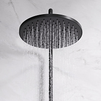 Am.Pm Like Душевая стойка: термостат, верхний и ручной душ, шланг, цвет: черный матовый F0780422