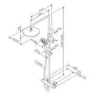 Am.Pm Like Душевая стойка: термостат, верхний и ручной душ, шланг, цвет: черный матовый F0780422