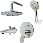 Am.Pm X-Joy Душевой комплект встр. с внутренней частью, излив, душ, 3 потребителя, цвет: хром глянец FB85A10020