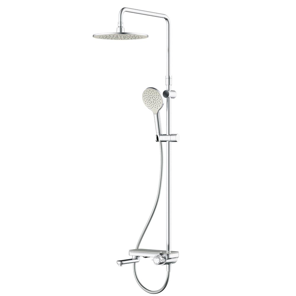 Am.Pm Like Душевая стойка: смеситель, верхний и ручной душ, шланг, цвет: хром глянцевый F0780700