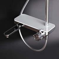 Am.Pm Like Душевая стойка: смеситель, верхний и ручной душ, шланг, цвет: хром глянцевый F0780700