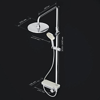 Am.Pm Like Душевая стойка: смеситель, верхний и ручной душ, шланг, цвет: хром глянцевый F0780700