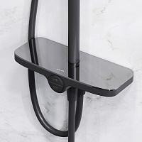 Am.Pm Like Душевая стойка: верхний и ручной душ, шланг, без смесителя, цвет: черный матовый F0780222